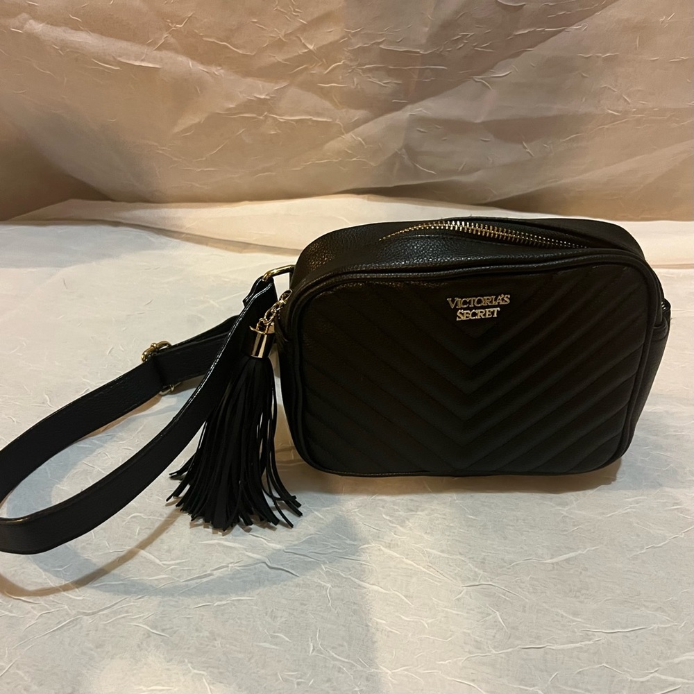 Victoria Secret Faux Leather Fanny Pack - Black NWT